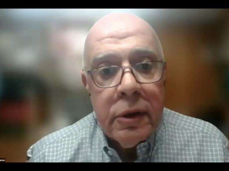 Assaad Chaftari speaking on Zoom during the release of The Hardest Bridge